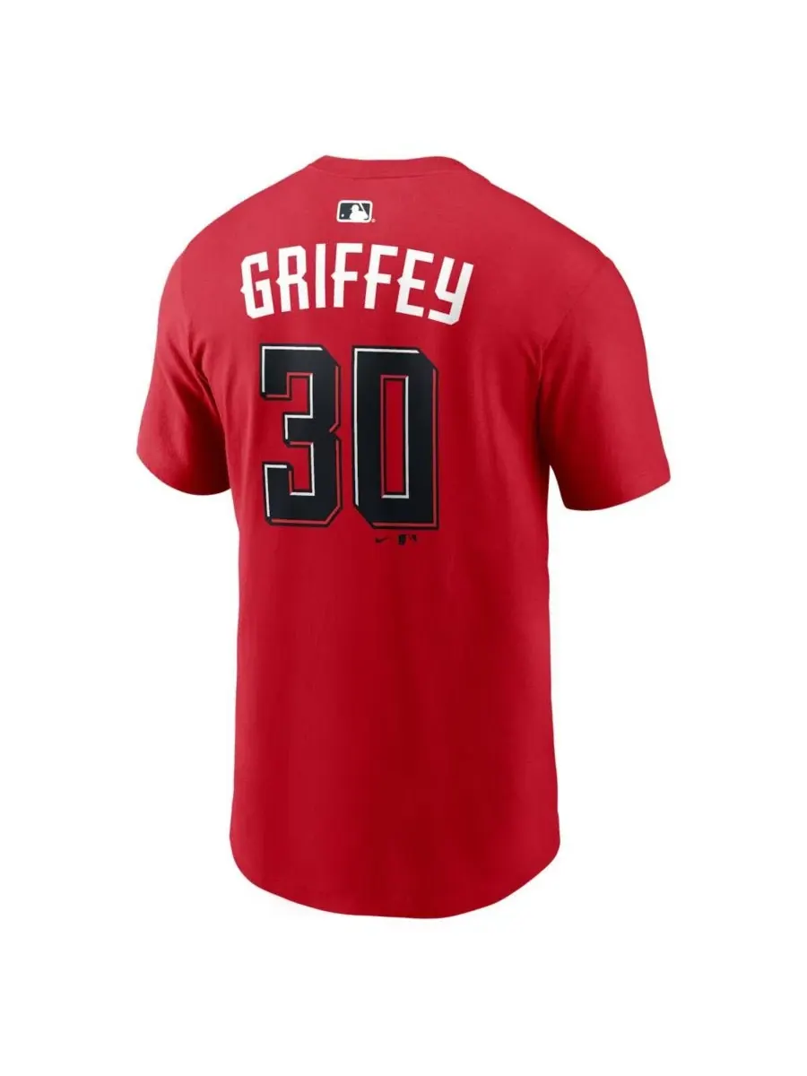Футболка с длинным рукавом и принтом с именем и номером Ken Griffey Jr. Nike — изображение 3 из 3, красный