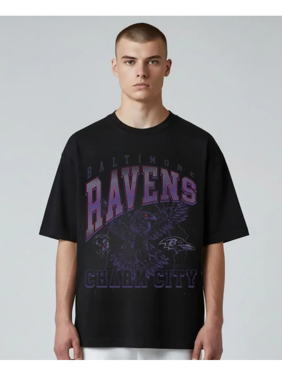 Футболка с коротким рукавом и принтом Charm City Baltimore Ravens The Wild Collective