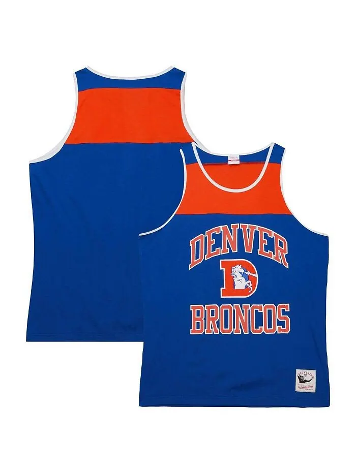 Мужская майка Royal and Orange Denver Broncos Gridiron Classics Heritage с цветными блоками