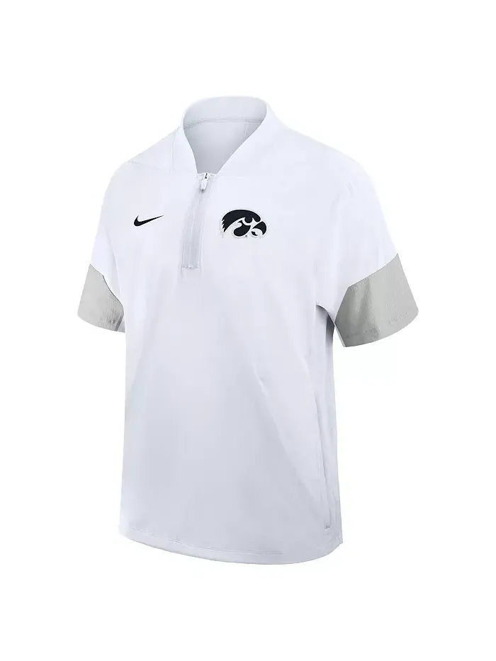 Мужская белая легкая куртка с короткими рукавами Iowa Hawkeyes 2025 для тренеров (сидлайн) Nike — изображение 3 из 3