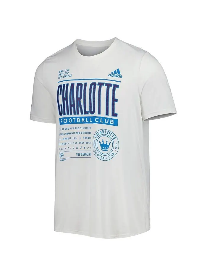 Мужская белая футболка Charlotte FC Club DNA Performance adidas — изображение 3 из 4, белый