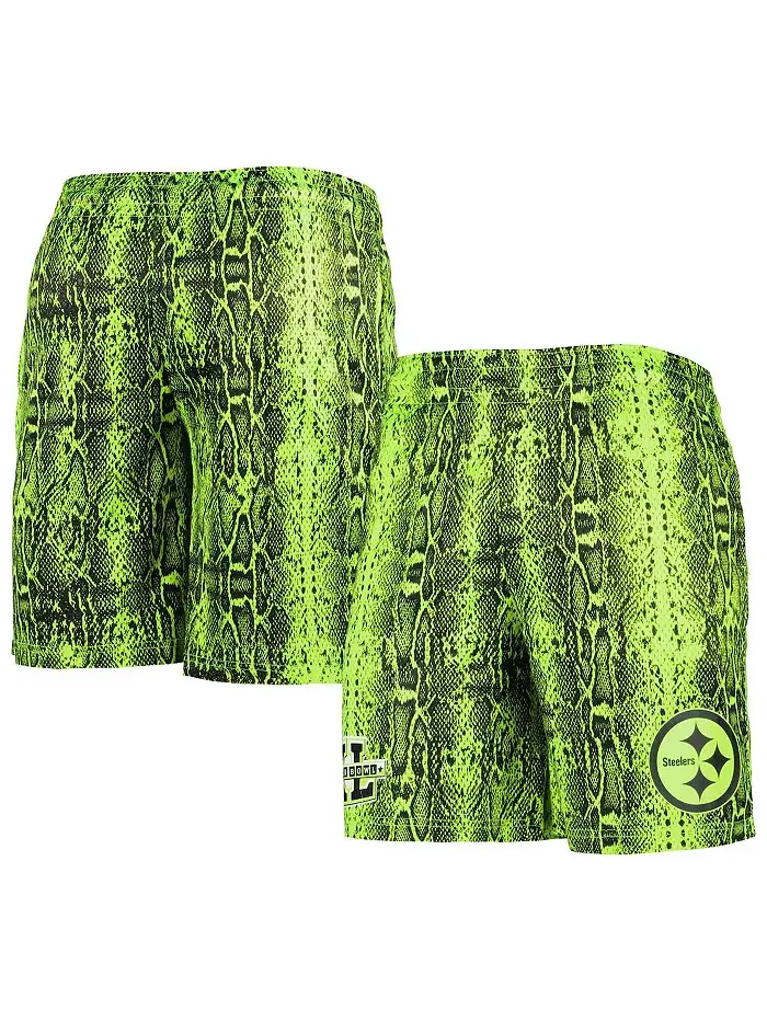 Мужские летние шорты Pittsburgh Steelers Neon Green Pop New Era