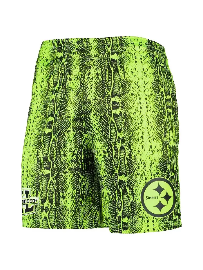 Мужские летние шорты Pittsburgh Steelers Neon Green Pop New Era — изображение 3 из 3