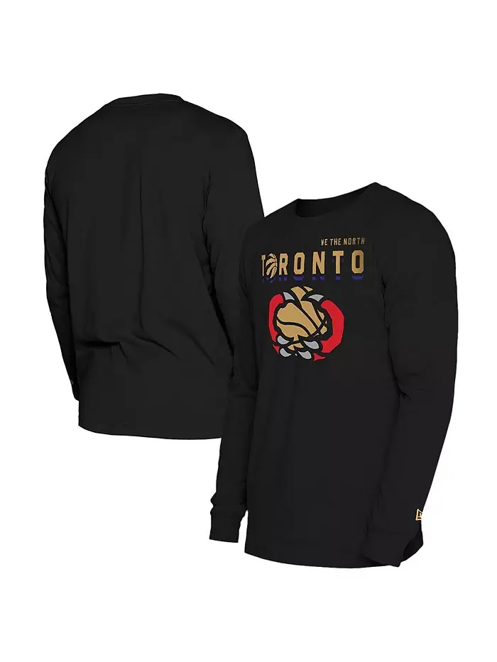Мужская черная футболка с длинным рукавом Toronto Raptors 2024/25 City Edition New Era