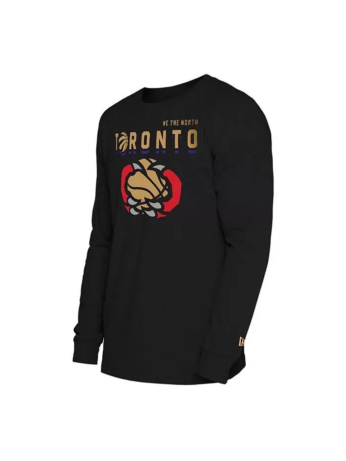 Мужская черная футболка с длинным рукавом Toronto Raptors 2024/25 City Edition New Era — изображение 2 из 3