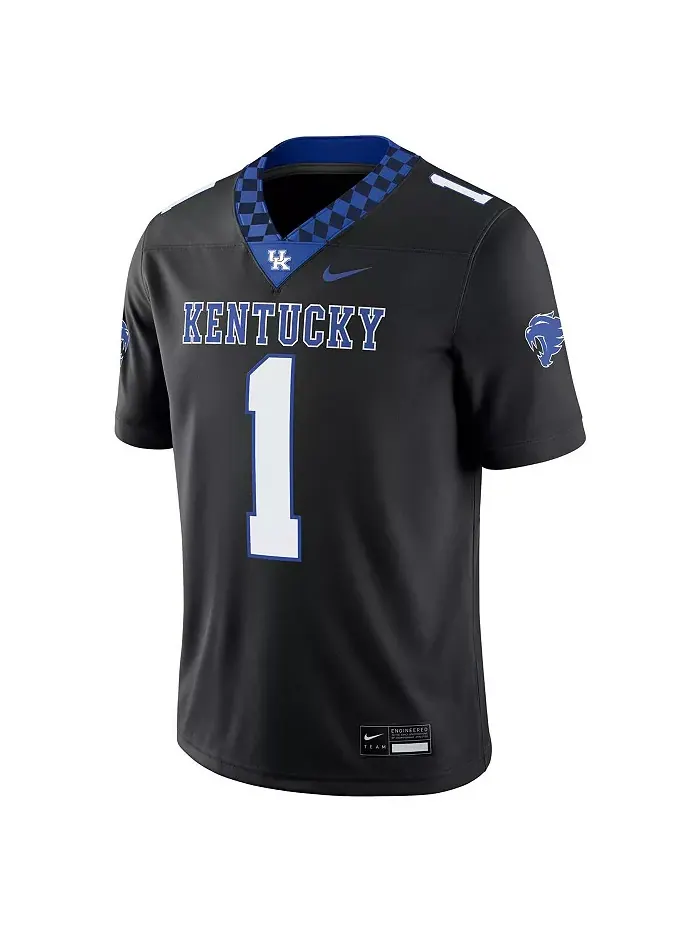 Мужская футболка 1 Black Kentucky Wildcats Alternate Game Jersey Nike — изображение 3 из 3