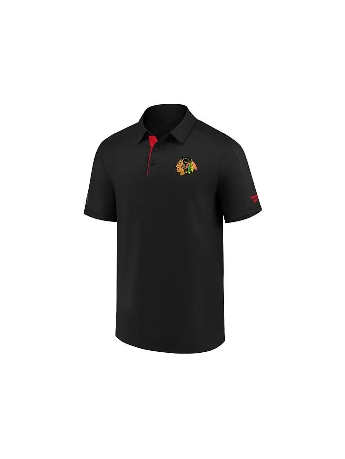 Мужское поло Performance Chicago Blackhawks в раздевалке Majestic — изображение 1 из 1, черный