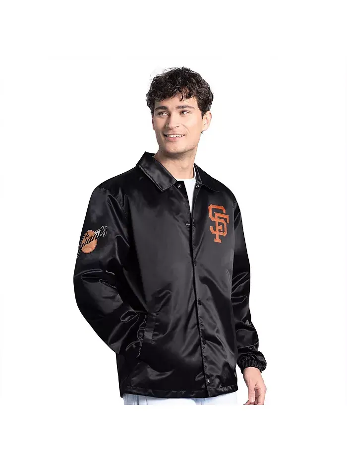 Мужская черная бейсбольная куртка San Francisco Giants Cooperstown Collection Point Man на молнии