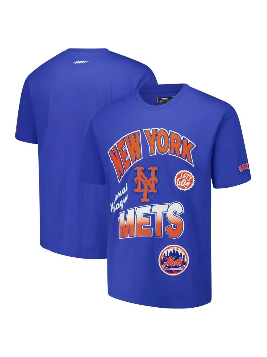 Мужская футболка Royal New York Mets Turn It Up с приспущенными плечами Pro Standard