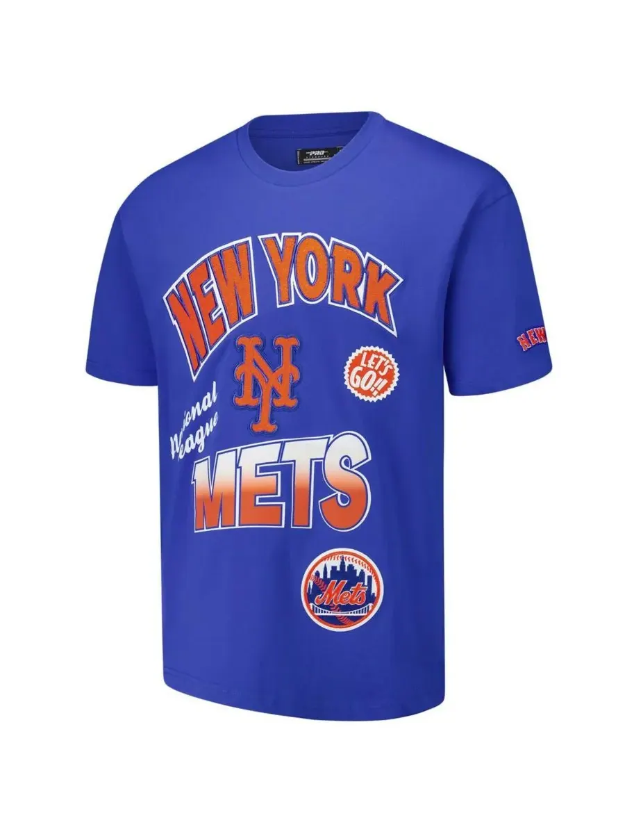 Мужская футболка Royal New York Mets Turn It Up с приспущенными плечами Pro Standard — изображение 2 из 3, королевский