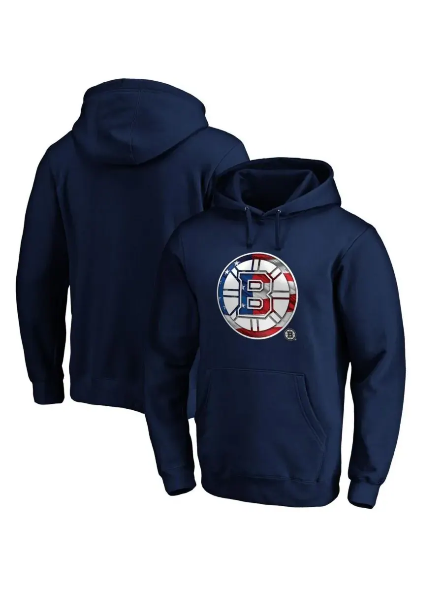 Fanatics Мужская толстовка с капюшоном темно-синего цвета с логотипом Boston Bruins Banner Wave