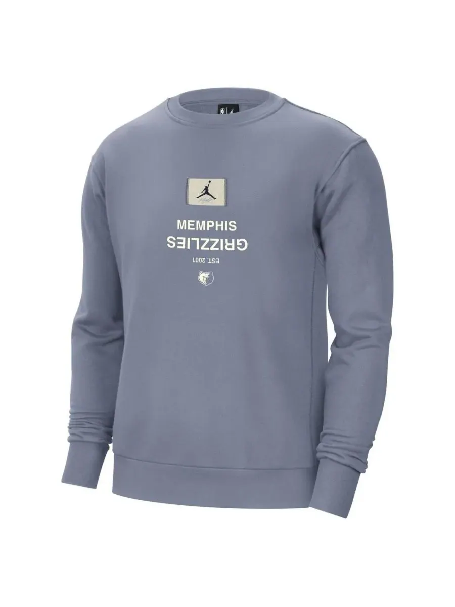 Jordan Мужская синяя толстовка-пуловер Memphis Grizzlies Courtside Statement Edition из плотной — изображение 2 из 3, синий
