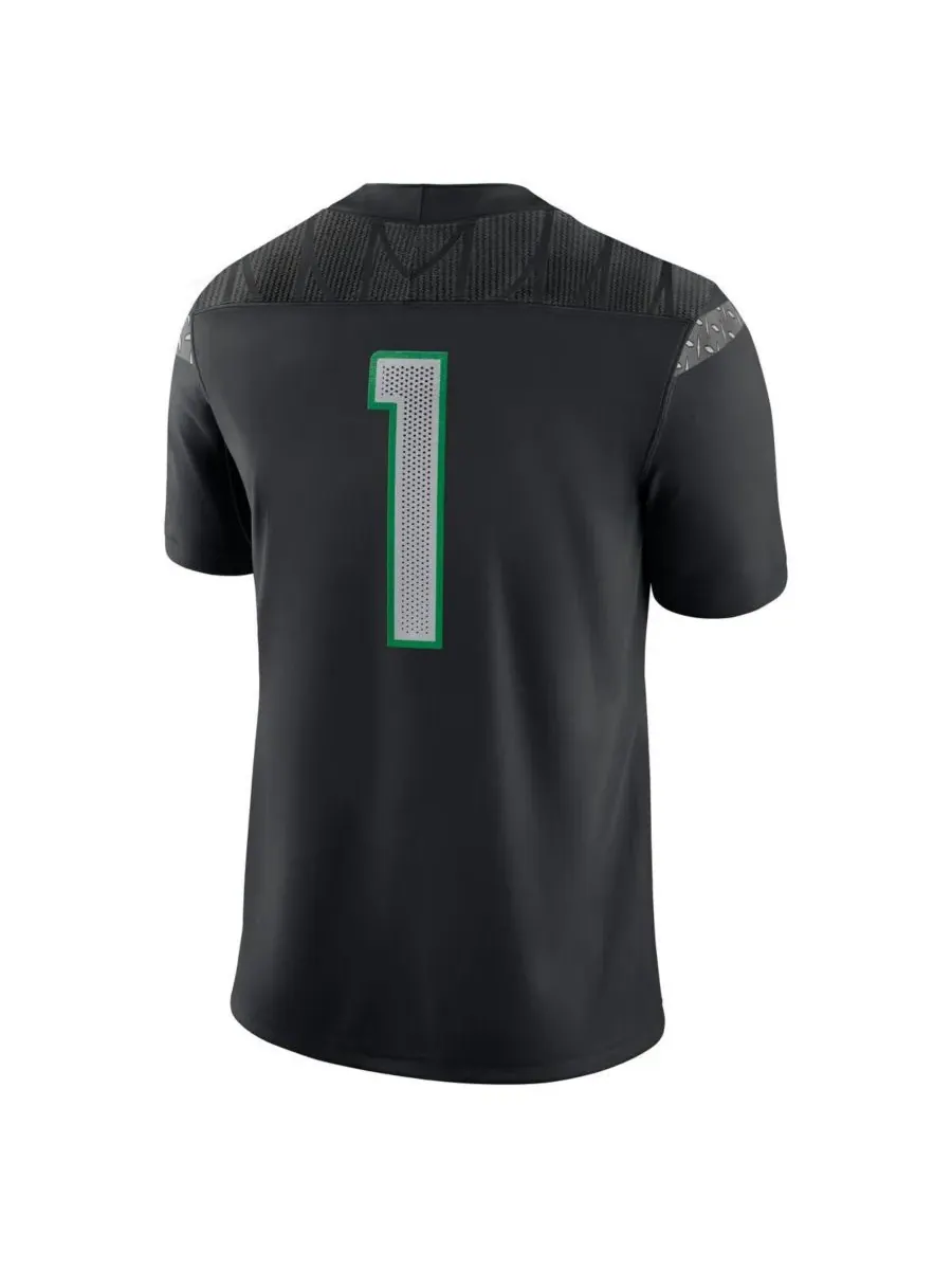 Nike Мужская черная игровая майка команды «Орегон Дакс» (Oregon Ducks) — изображение 2 из 3, черный