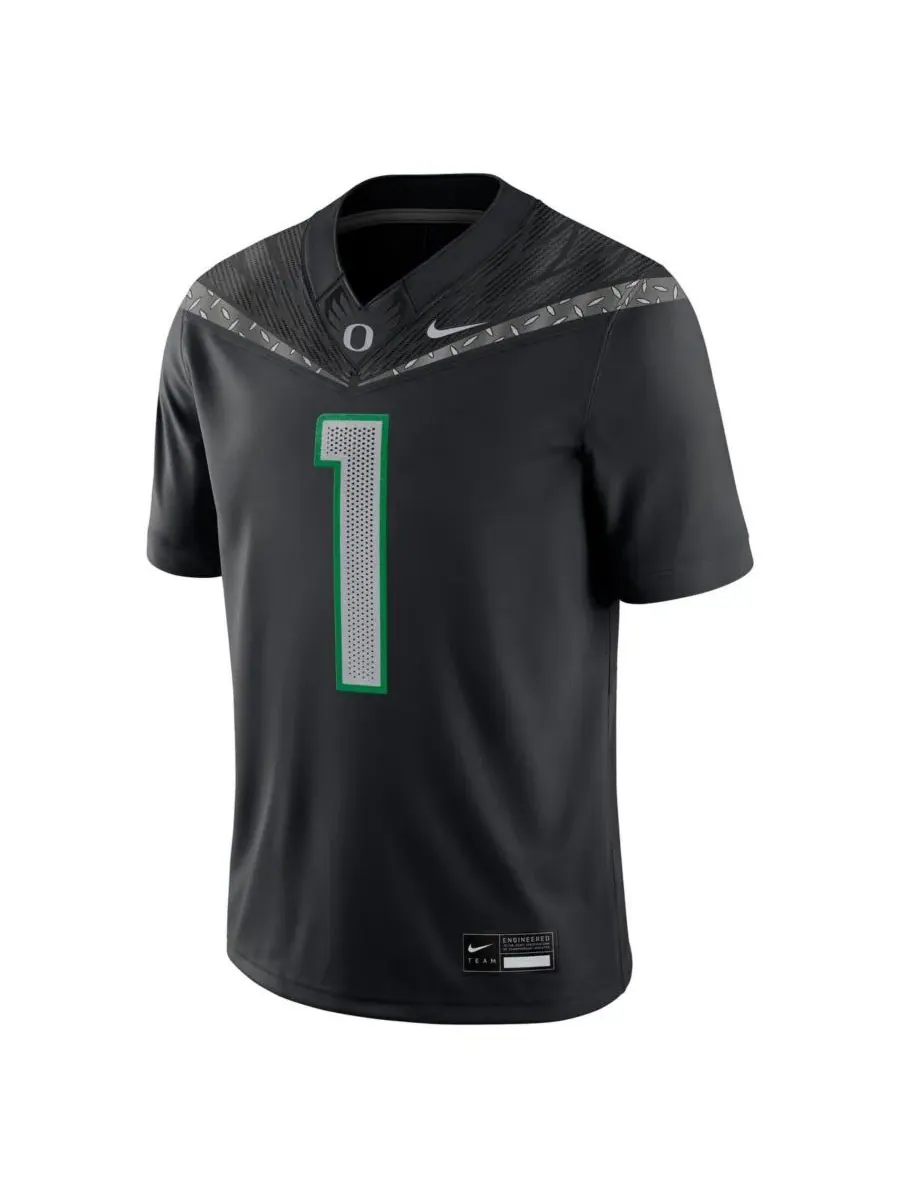 Nike Мужская черная игровая майка команды «Орегон Дакс» (Oregon Ducks) — изображение 3 из 3, черный
