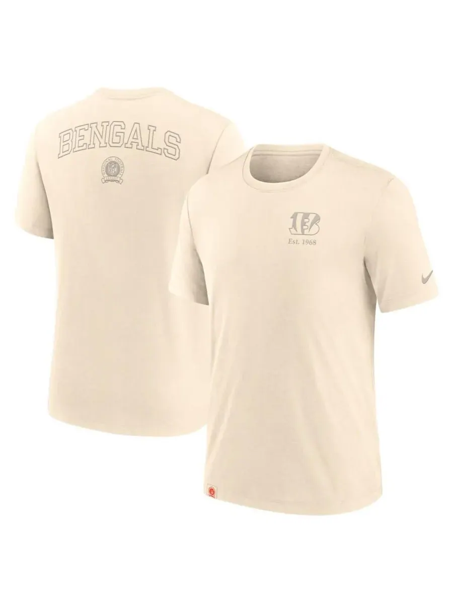Nike Мужская кремовая футболка Cincinnati Bengals Glory Tri-Blend