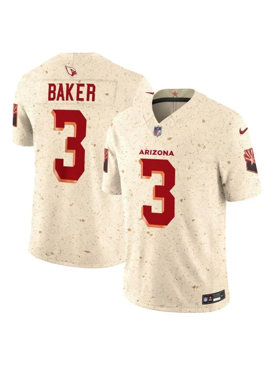 Мужская футболка Budda Baker Natural Arizona Cardinals из лимитированной коллекции Rivalries 2025