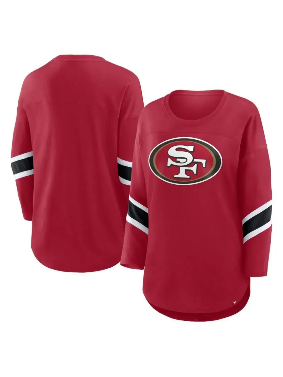 Fanatics Женская алая футболка San Francisco 49ers больших размеров Redzone с рукавами 3/4 и