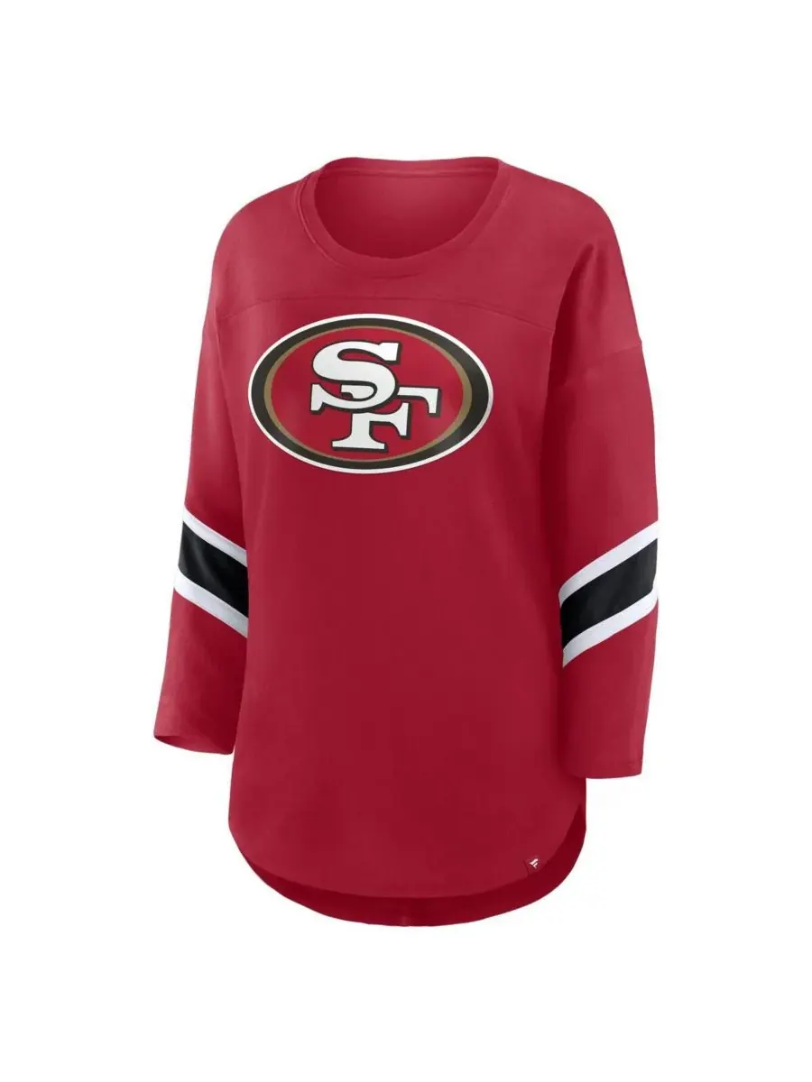 Fanatics Женская алая футболка San Francisco 49ers больших размеров Redzone с рукавами 3/4 и — изображение 2 из 3, алый