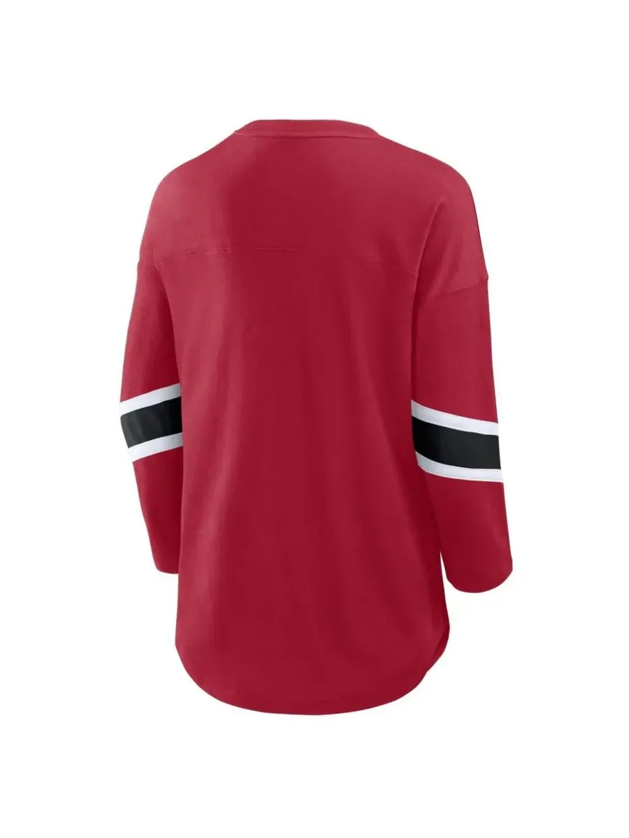 Fanatics Женская алая футболка San Francisco 49ers больших размеров Redzone с рукавами 3/4 и — изображение 3 из 3, алый
