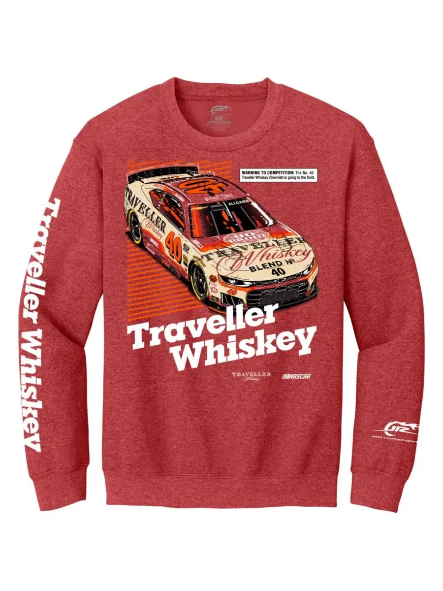 Мужская толстовка Classic Ink USA цвета «вересково-красный» Justin Allgaier Traveller Whiskey — красный