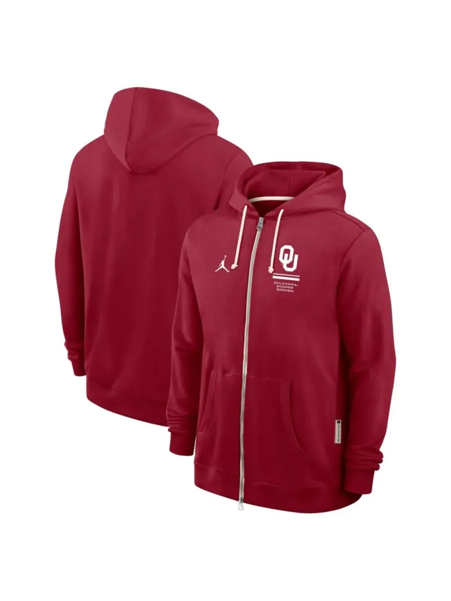 Худи с капюшоном мужское Dri-FIT с полной застежкой-молнией 2026 Sideline Standard Issue Oklahoma