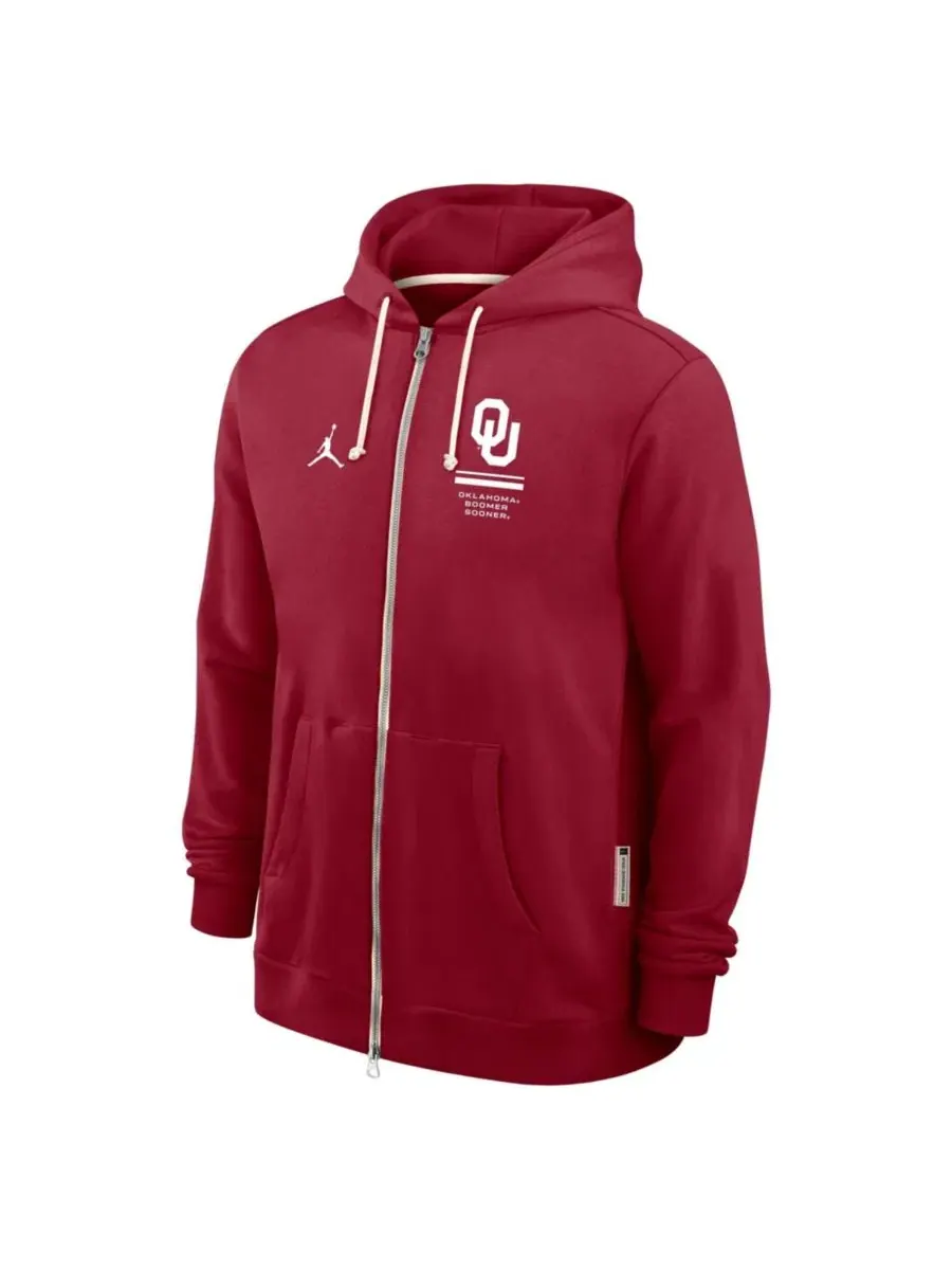 Худи с капюшоном мужское Dri-FIT с полной застежкой-молнией 2026 Sideline Standard Issue Oklahoma — изображение 3 из 3