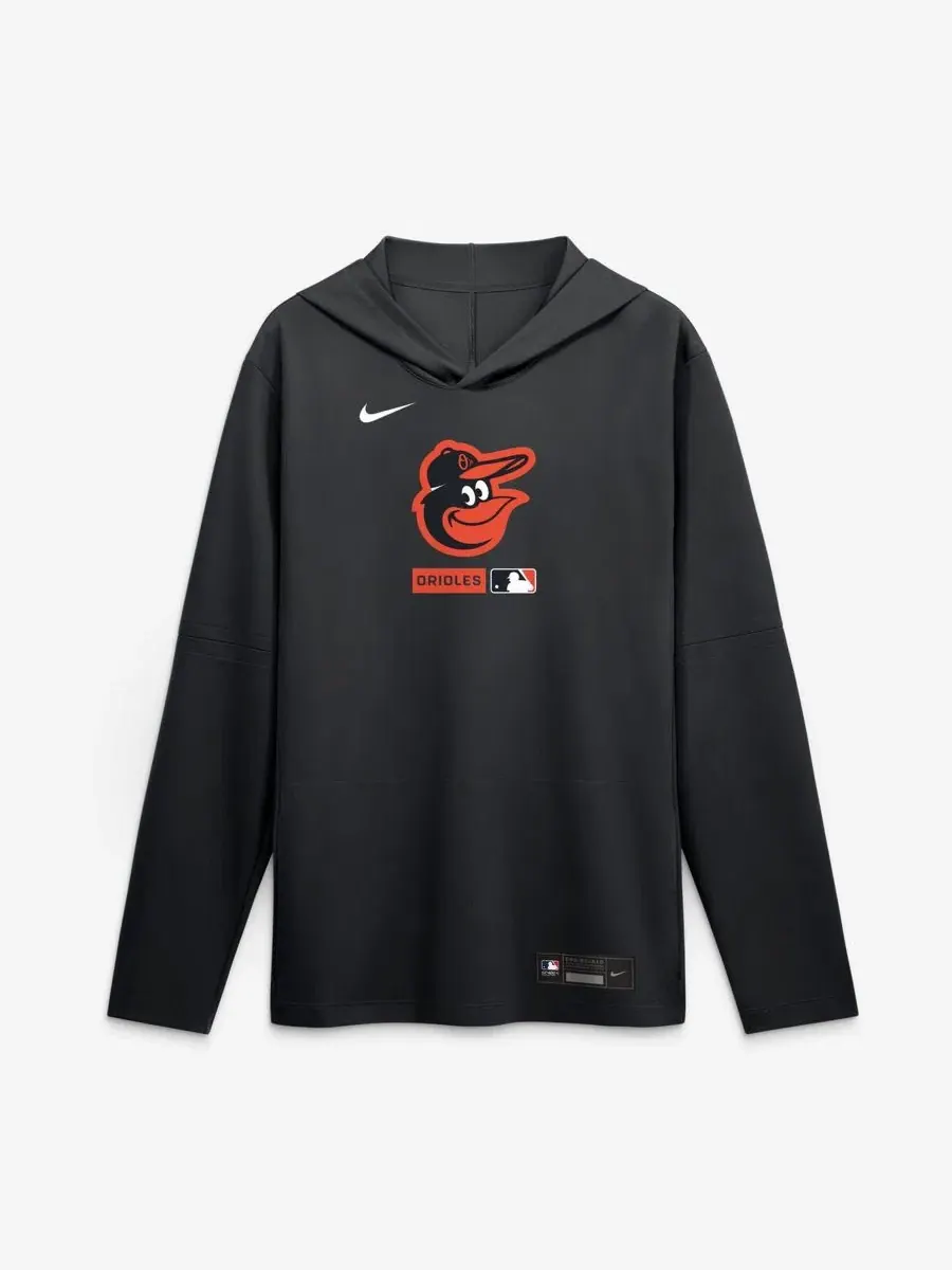 Толстовка с капюшоном Nike Baltimore Orioles Authentic Collection Dri-FIT — изображение 2 из 4, черный