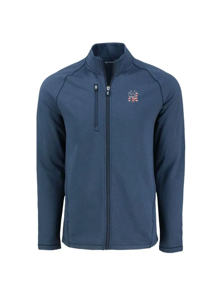 Куртка-флисовая с капюшоном New York Yankees Peshastin Eco Fleece Raglan Full-Zip Cutter & Buck — изображение 2 из 3