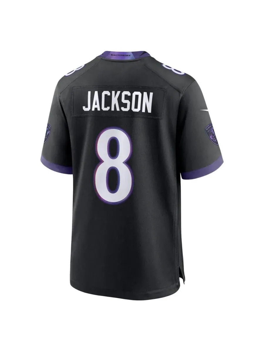 Футболка Nike с длинным рукавом, модель Lamar Jackson Alternate — изображение 3 из 3, черный