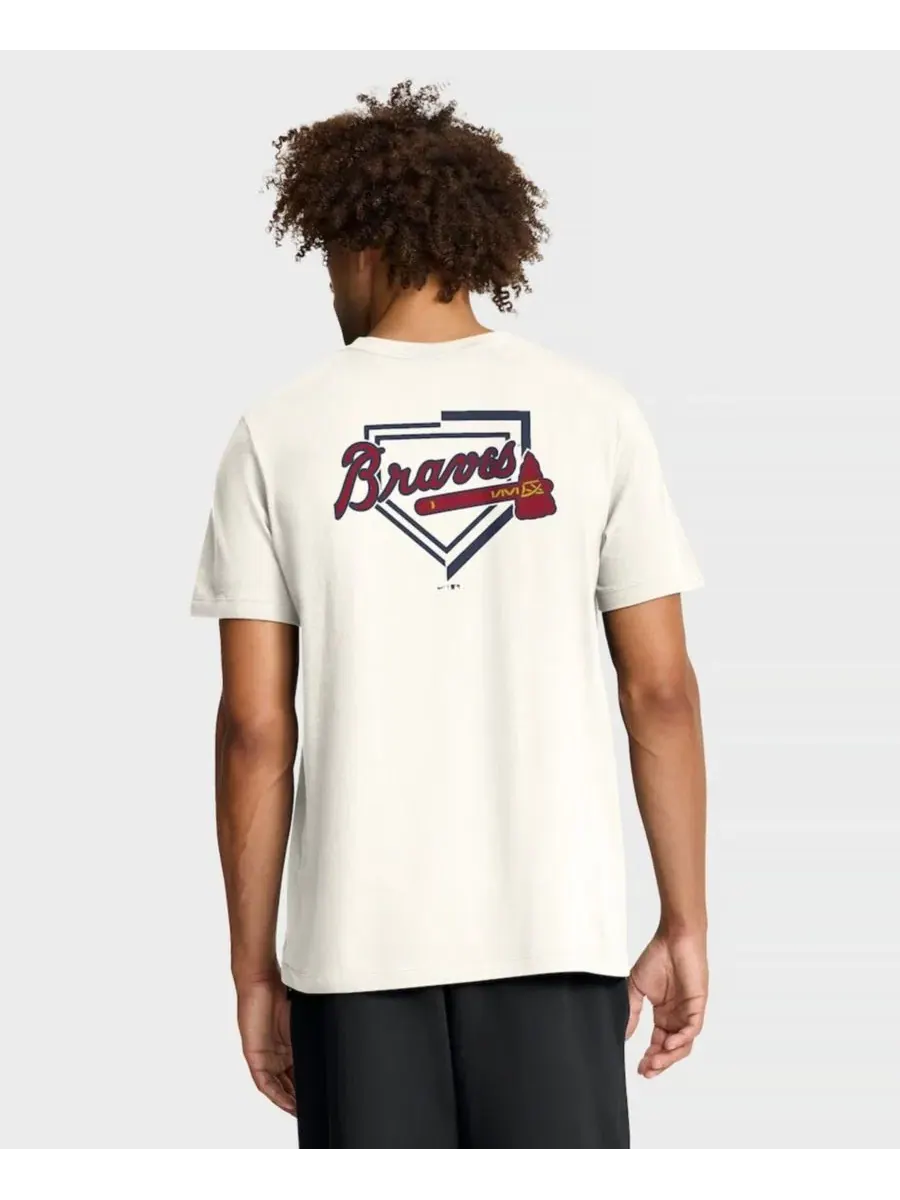 Футболка мужская с принтом Primetime 2-Hit Atlanta Braves Nike — изображение 2 из 3, бежевый