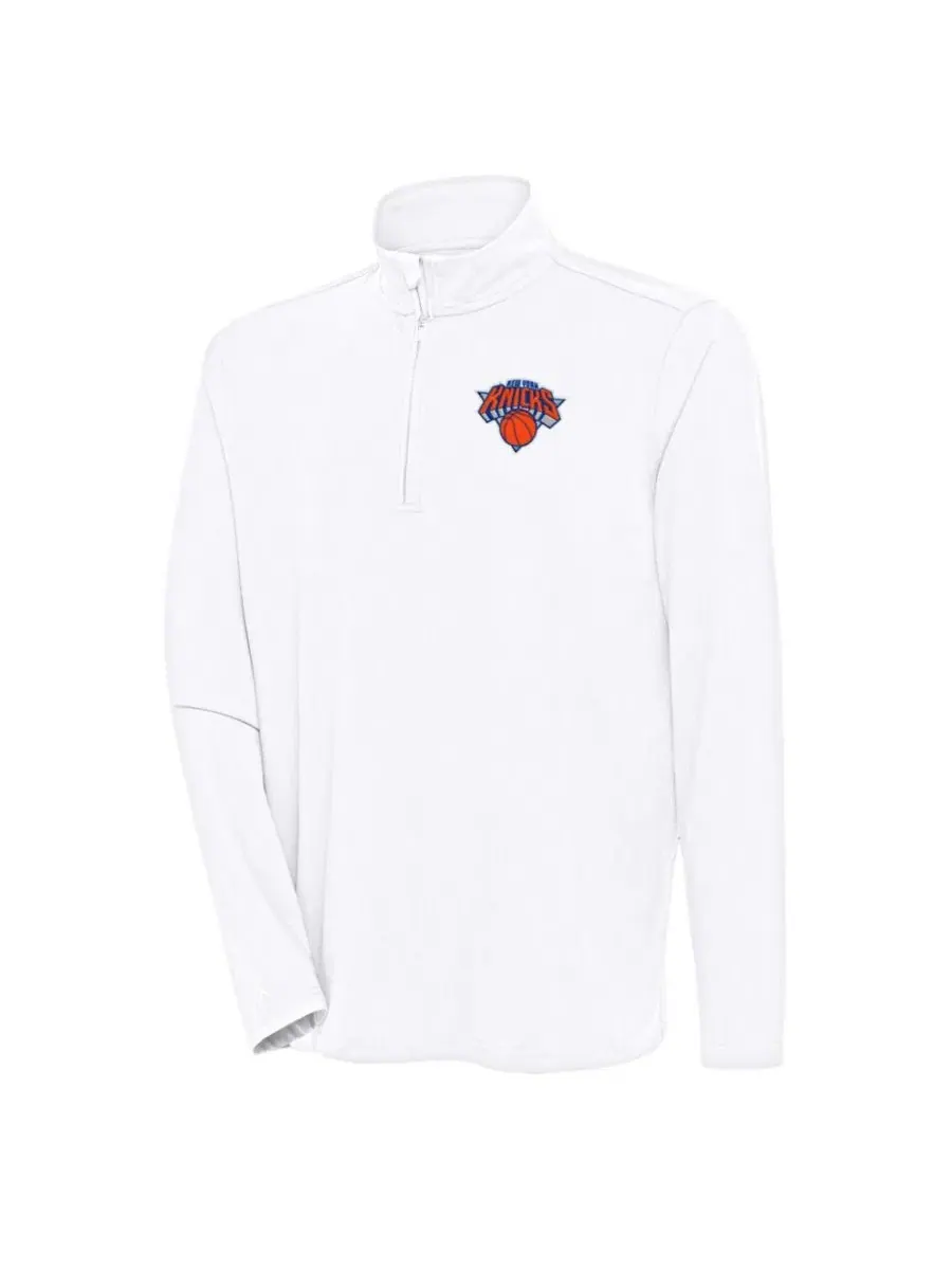Пуловер с четверть-застежкой New York Knicks Hunk Quarter-Zip Pullover Antigua