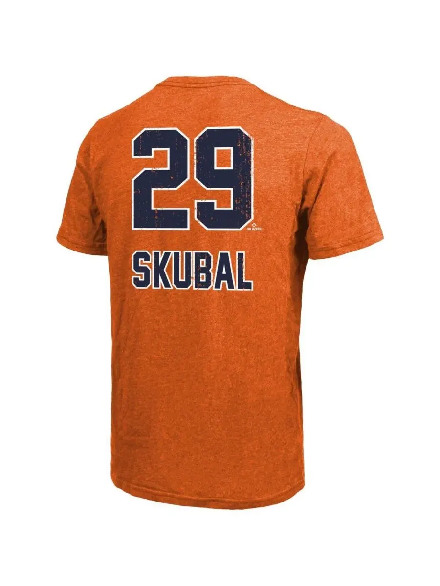 Футболка с принтом Tarik Skubal Triblend Name Number Majestic Threads — изображение 3 из 3, оранжевый