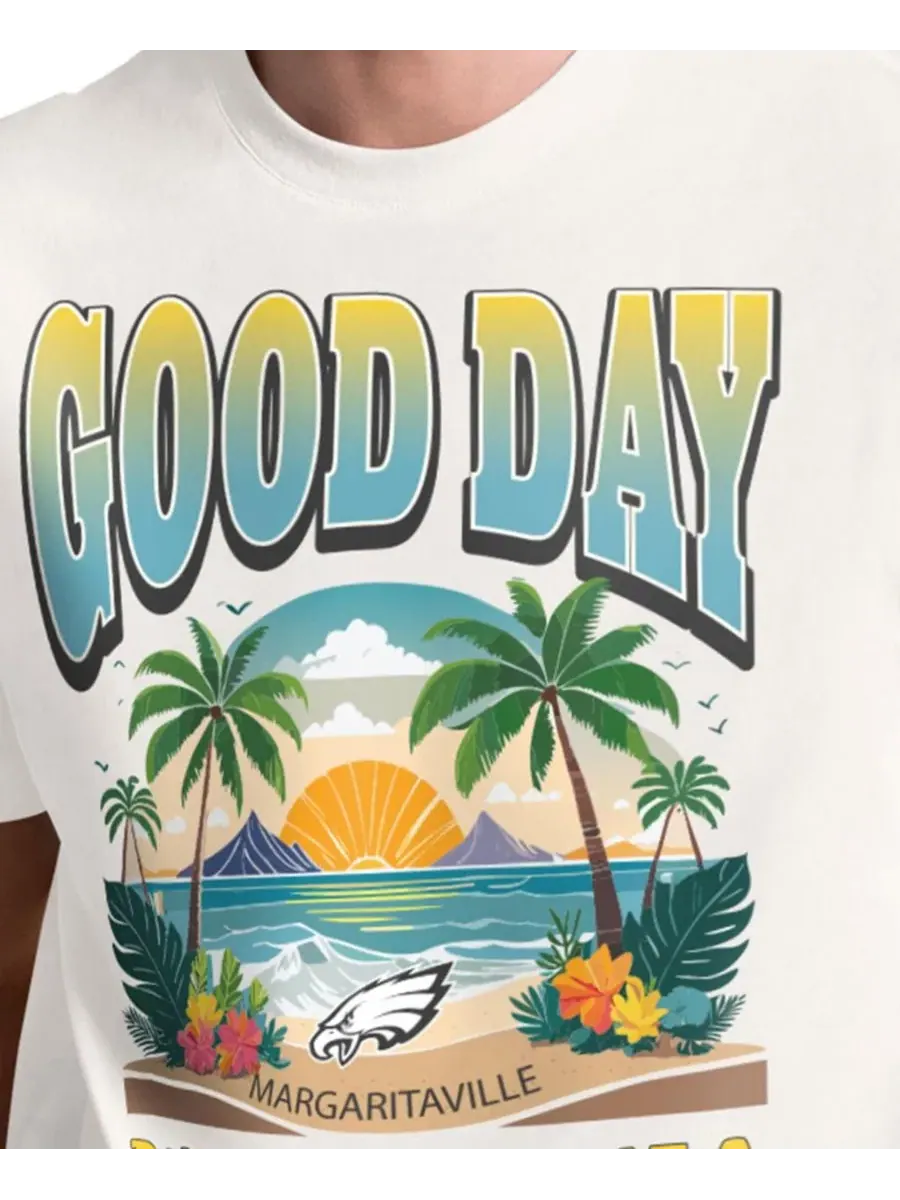 Футболка с коротким рукавом с принтом Good Day Margaritaville — изображение 4 из 4, бежевый