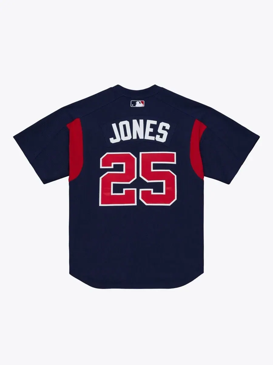 Бейсбольная джерси с принтом Andruw Jones Mitchell & Ness — изображение 2 из 8, темно-синий