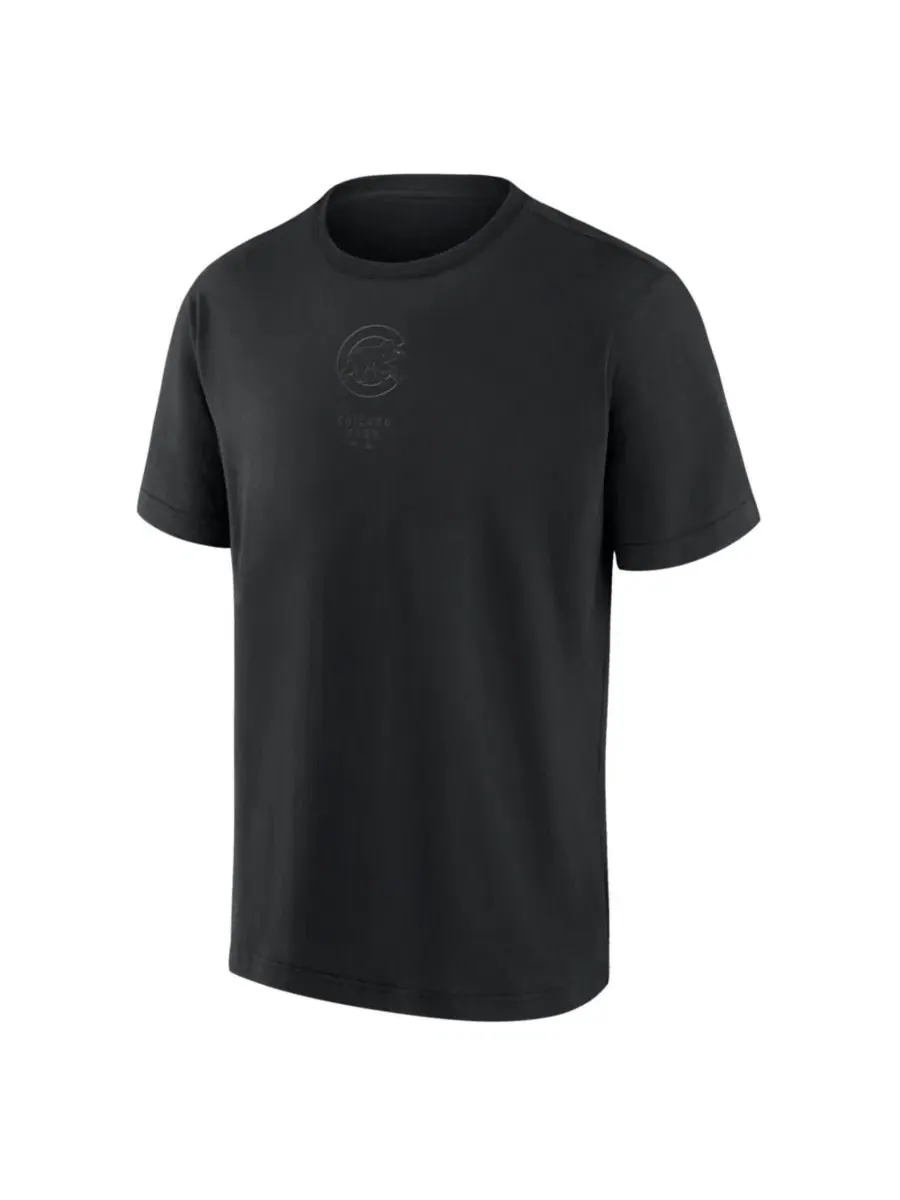 Футболка с принтом Chicago Cubs Black Out Heavyweight Fanatics — изображение 2 из 2, черный