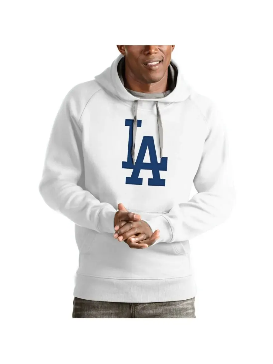 Antigua Мужская белая толстовка с логотипом команды Los Angeles Dodgers Victory