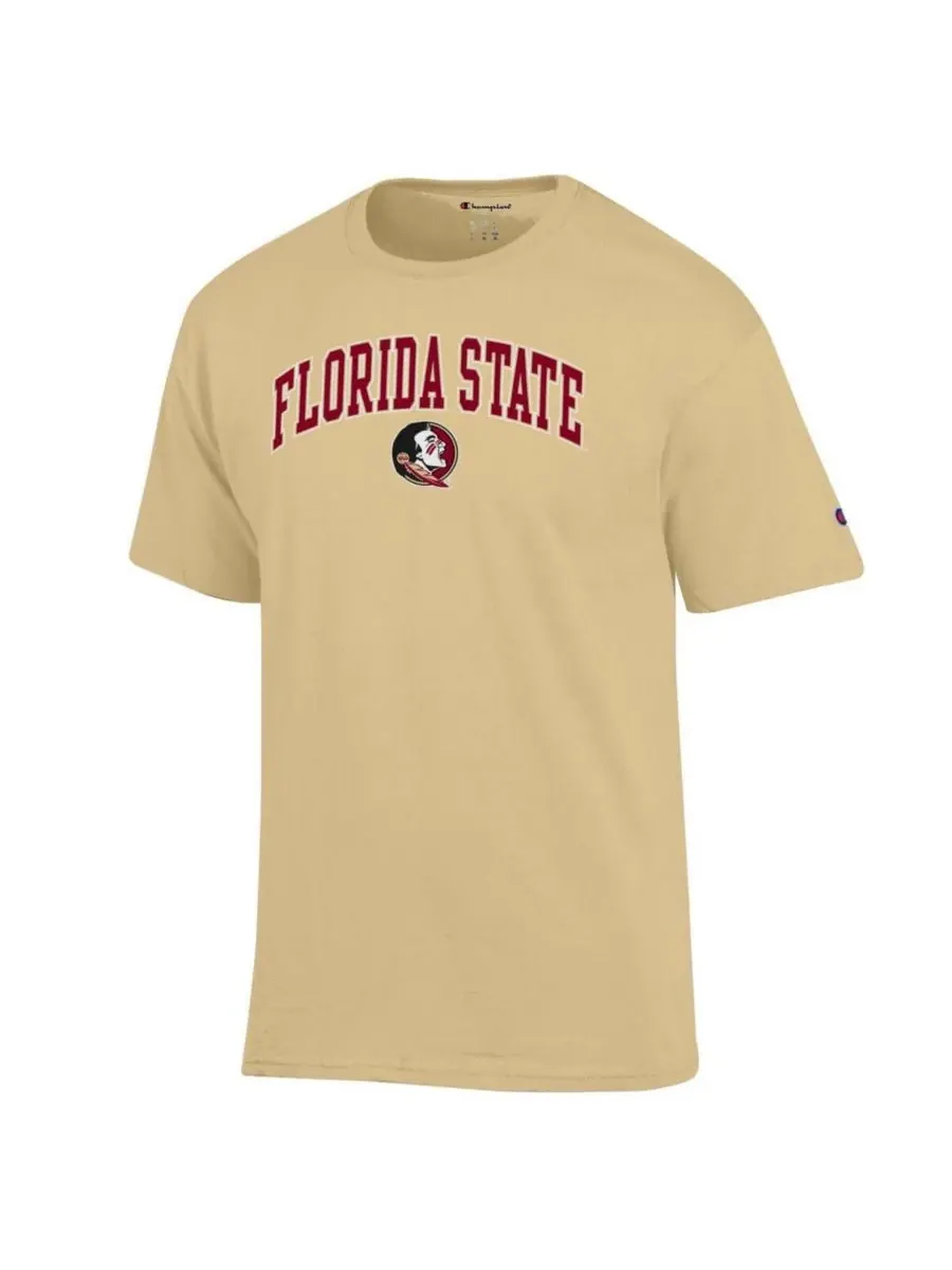 Champion Мужская футболка Vegas Gold с арочным логотипом команды Florida State Seminoles — изображение 2 из 3, золотистый