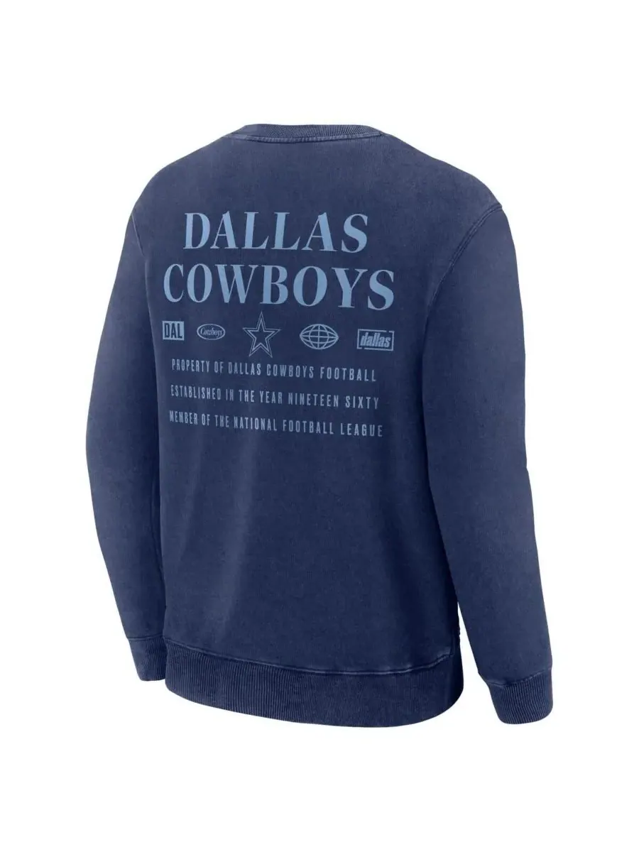 Fanatics Мужская темно-синяя толстовка с надписью "Dallas Cowboys Deep Route" — изображение 3 из 3, темно-синий