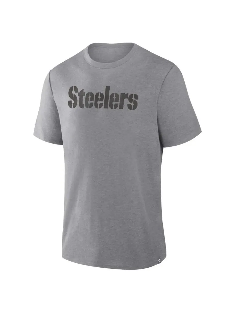 Fanatics Мужская футболка Pittsburgh Steelers Pass Rush Tri-Blend серого цвета — изображение 2 из 3, серый