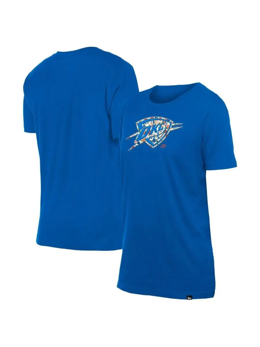 New Era Женская синяя футболка Oklahoma City Thunder Glam Game Flower