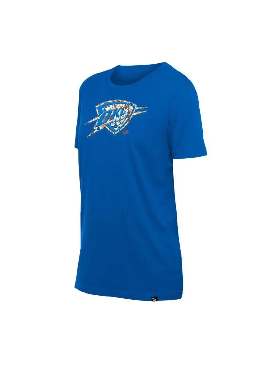 New Era Женская синяя футболка Oklahoma City Thunder Glam Game Flower — изображение 2 из 3, синий