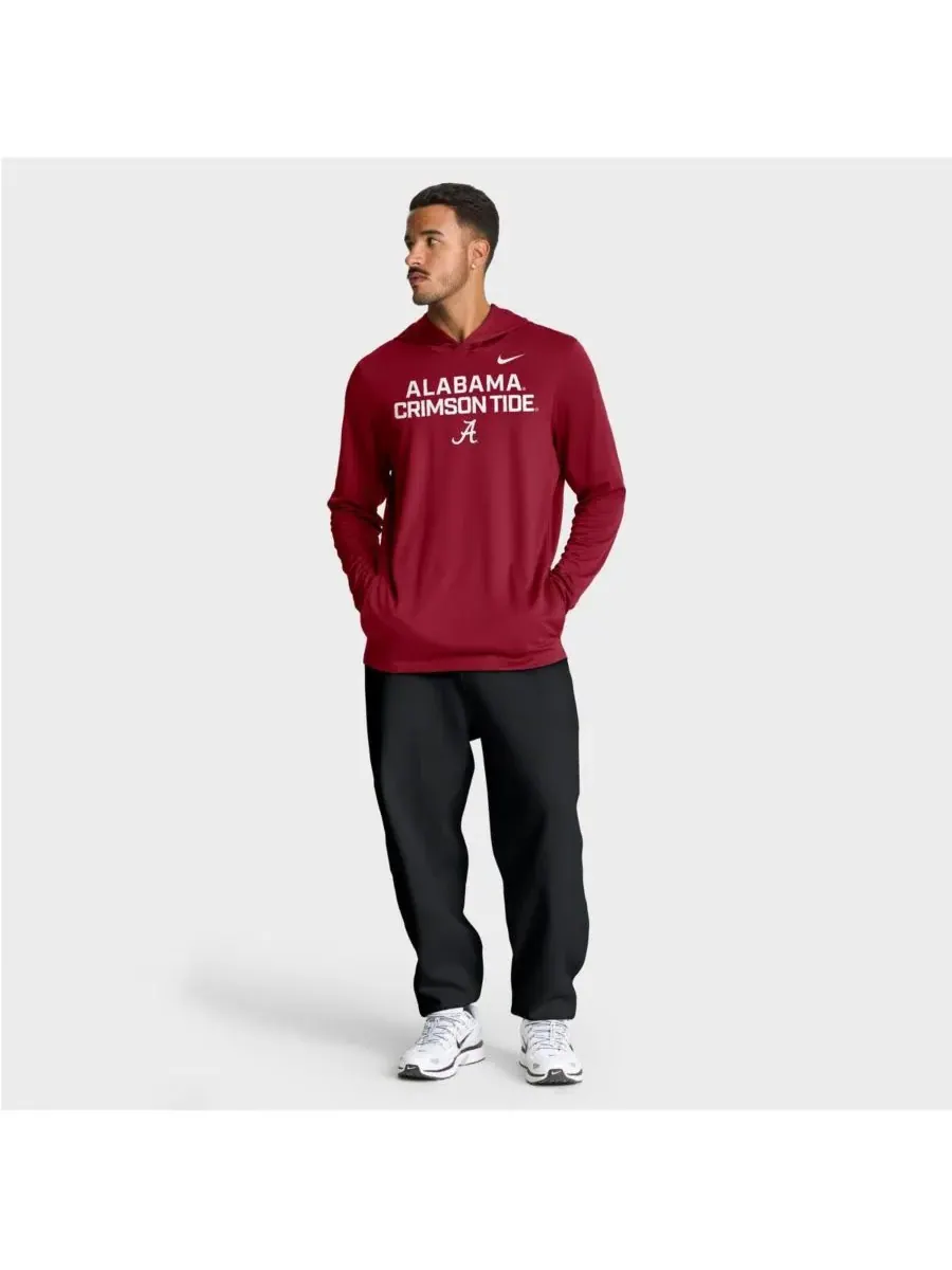 Nike Мужская футболка с длинным рукавом и надписью "Crimson Alabama Crimson Tide 2025 Sideline — изображение 2 из 5, красный
