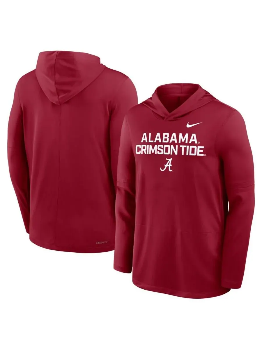 Nike Мужская футболка с длинным рукавом и надписью "Crimson Alabama Crimson Tide 2025 Sideline — изображение 3 из 5, красный