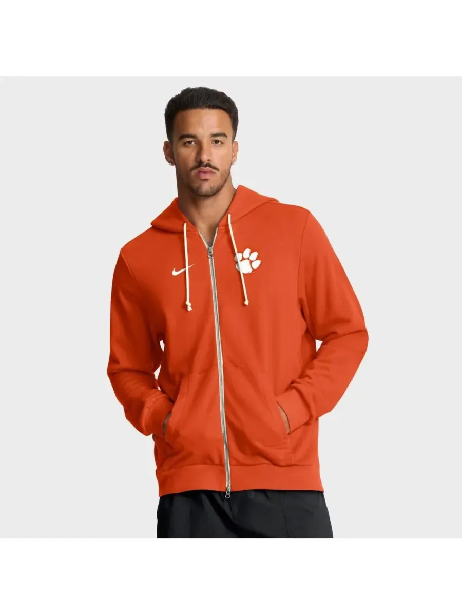 Nike Мужская оранжевая толстовка на молнии Clemson Tigers 2025 Sideline Standard Issue Dri-FIT
