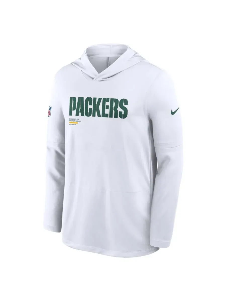 Nike Мужская белая толстовка с длинными рукавами Green Bay Packers Sideline Pure Fury Performance — изображение 4 из 5, белый