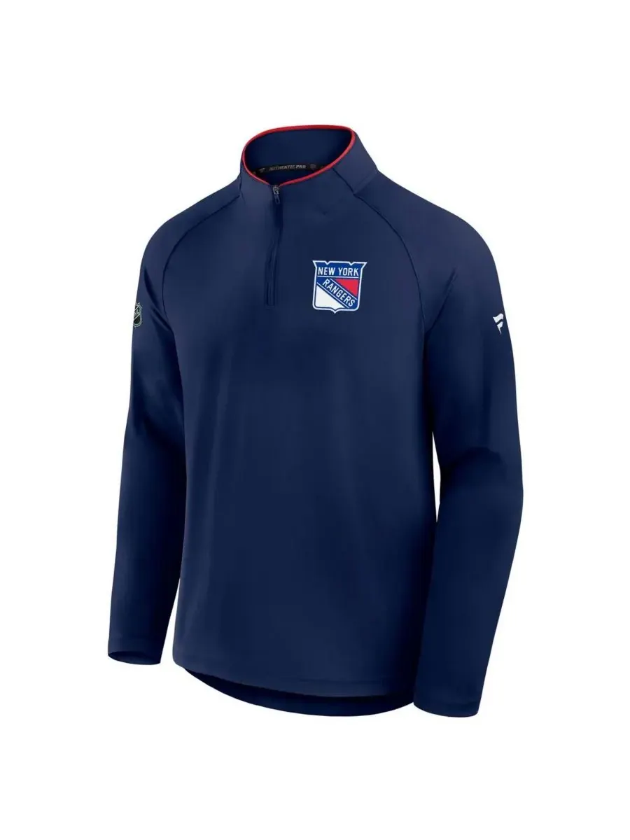 Fanatics Мужская темно-синяя толстовка New York Rangers Authentic Pro Rink Training Quarter-Zip — изображение 4 из 5