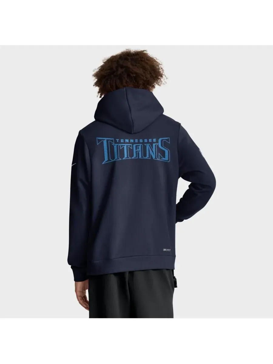 Nike Мужская темно-синяя толстовка Tennessee Titans Sideline Standard Issue Initial Home Dri-FIT — изображение 2 из 5