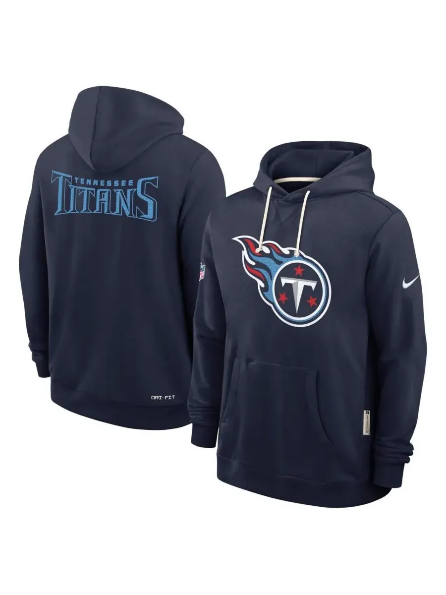 Nike Мужская темно-синяя толстовка Tennessee Titans Sideline Standard Issue Initial Home Dri-FIT — изображение 4 из 5
