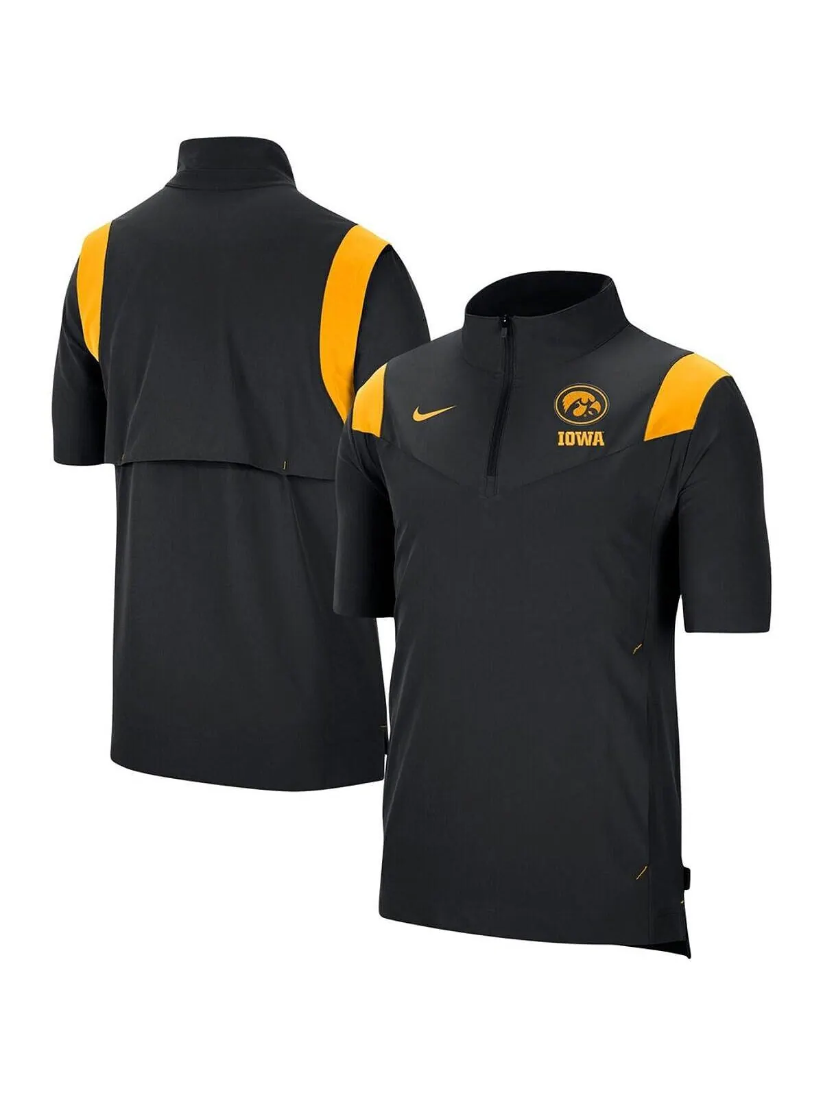 Мужская черная куртка iowa hawkeyes coach с коротким рукавом и молнией на четверть Nike