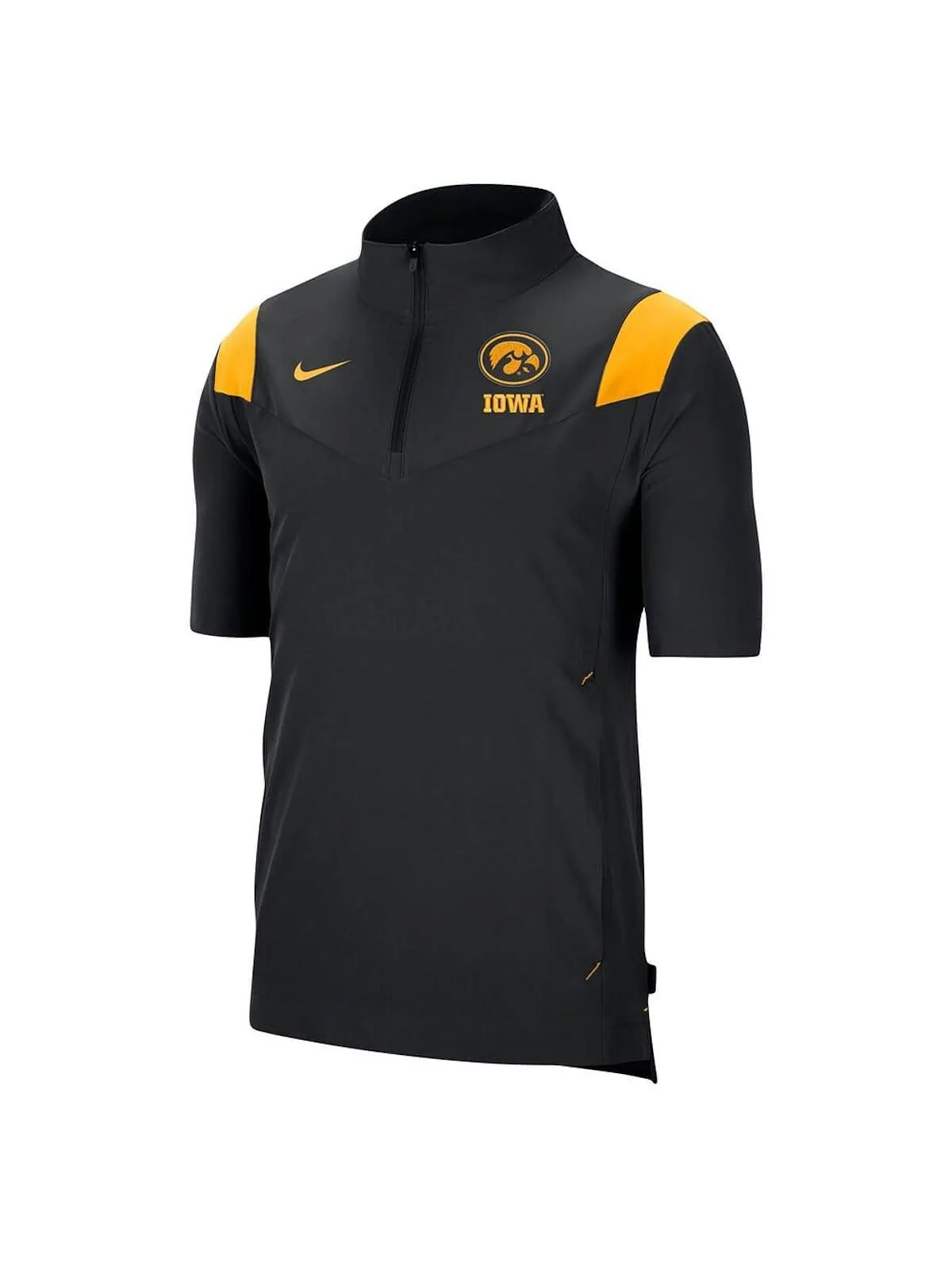 Мужская черная куртка iowa hawkeyes coach с коротким рукавом и молнией на четверть Nike — изображение 2 из 3, черный